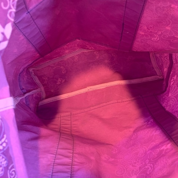 Purple Flowered Women’s Girls Tote Bag Medium Beach Pool - Picture 3 of 6